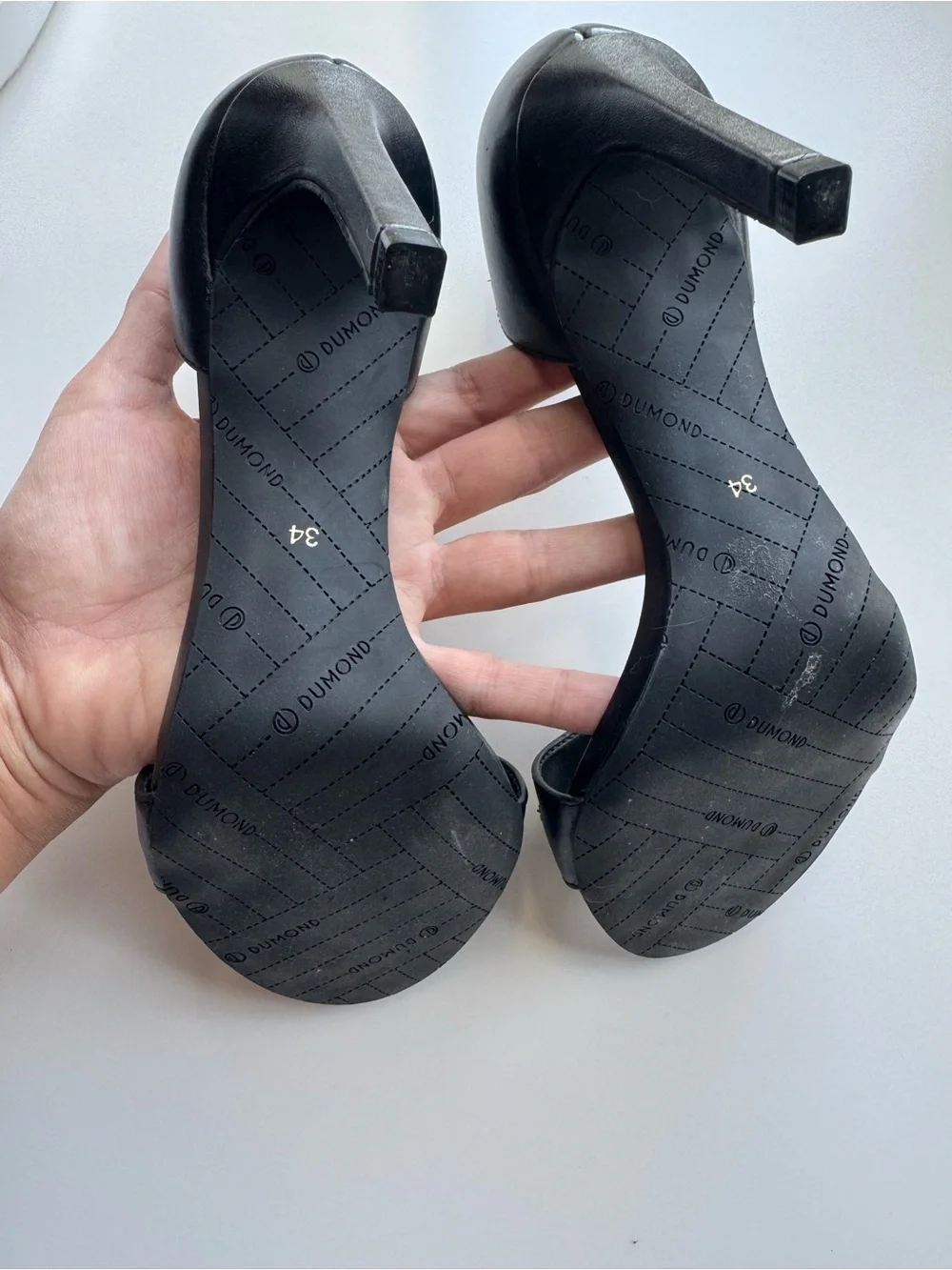 Brand New Black Brazilian Brand Leather High Heel Sandals Sz US 5.5 see details.